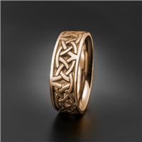 Wide Celtic Arches Wedding Ring in 18K Rose Gold